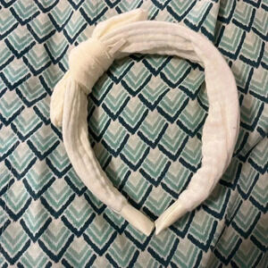 Girls White Bow Headband
